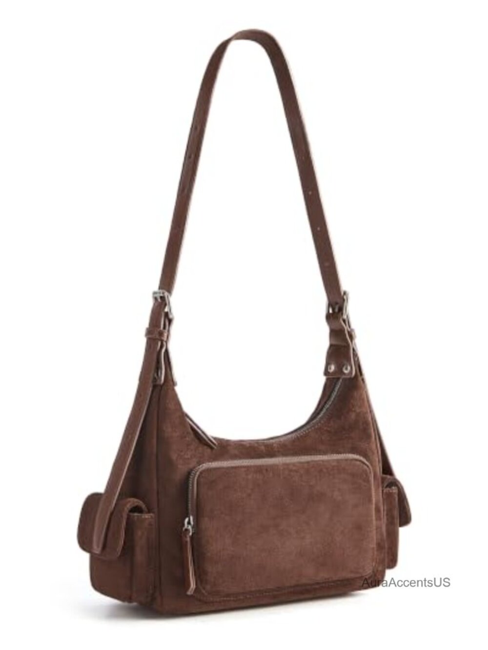 Faux Suede Hobo Bag Crossbody Shoulder Handbag Travel Purse